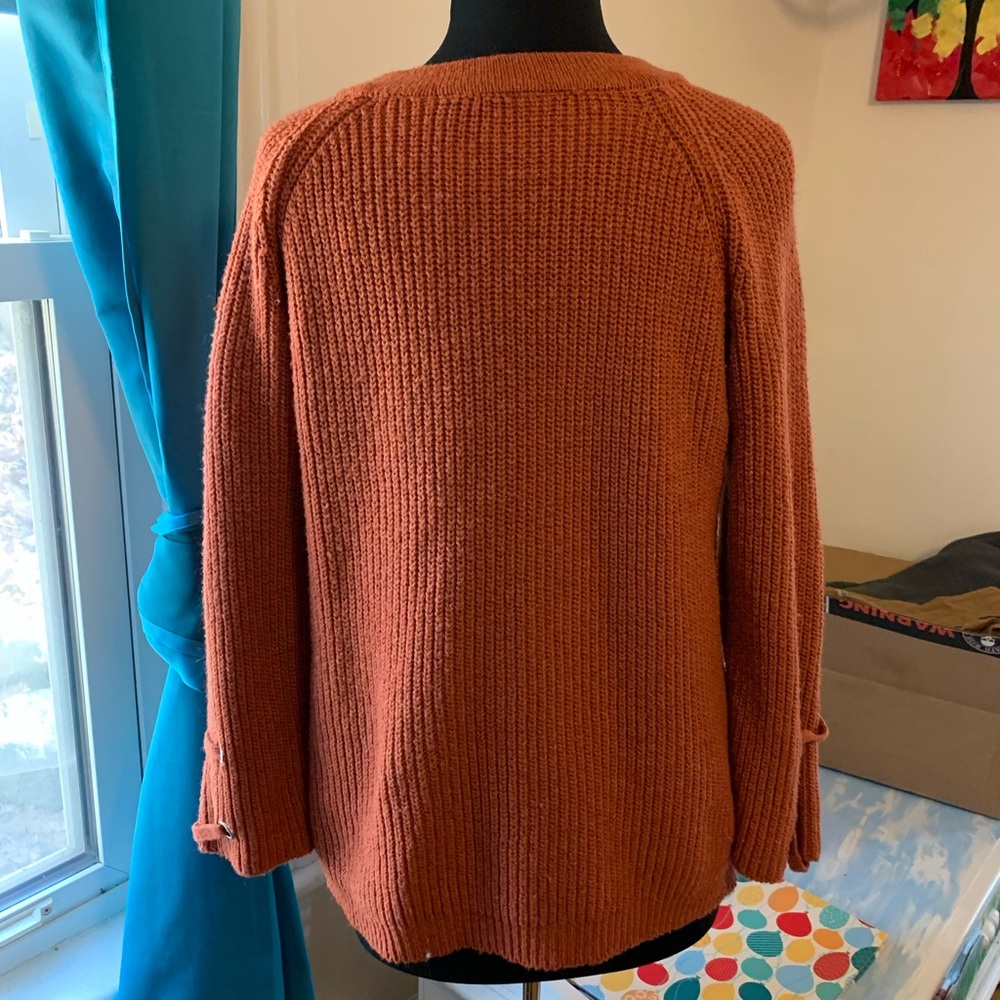 Orange Crochet Sweater - Picture 4 of 6